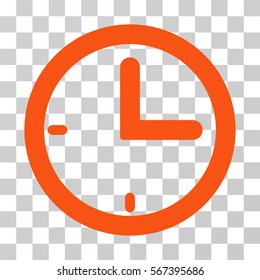 Time vector icon. Illustration style is flat iconic orange symbol on a transparent background.