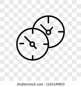 Time vector icon isolated on transparent background, Time logo concept