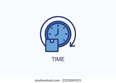 Icono de Vector de tiempo o ilustración de logotipo