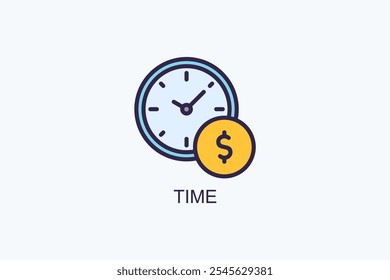 Icono de Vector de tiempo o ilustración de logotipo