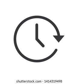 Time vector icon in modern design style for web site and mobile app