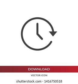 Time vector icon in modern design style for web site and mobile app