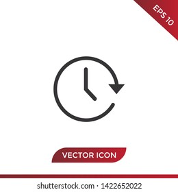 Time vector icon in modern design style for web site and mobile app