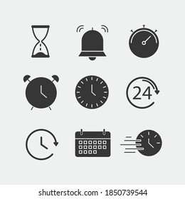 time vector icon set hour glass clock alarm calendar