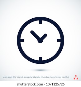 Time vector icon, stock vector illustration flat design style