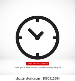 Time vector icon, stock vector illustration flat design style