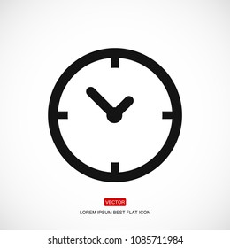 Time vector icon, stock vector illustration flat design style