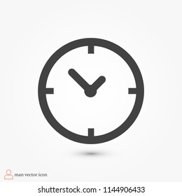 Time vector icon, stock vector illustration flat design style
