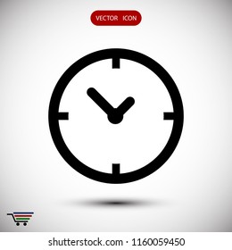 Time vector icon, stock vector illustration flat design style