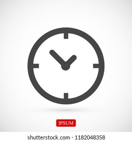 Time vector icon, stock vector illustration flat design style