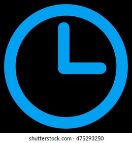 Time vector icon. Style is contour flat icon symbol, blue color, black background.