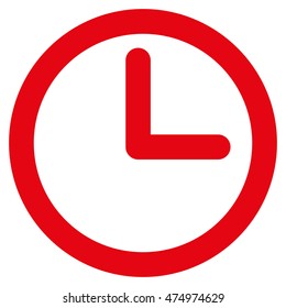 Time vector icon. Style is outline flat icon symbol, red color, white background.