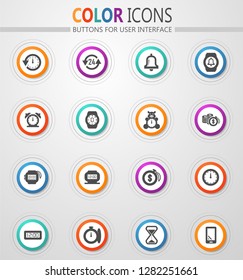 Time vector icons for user interface design