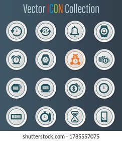 Time vector icons for user interface design