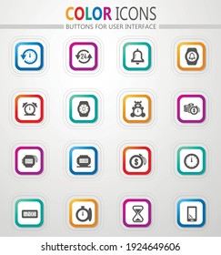 Time vector icons for user interface design