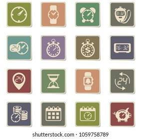 time vector icons for web and user interface design