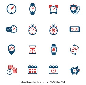 time vector icons for web and user interface design