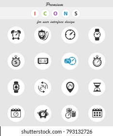time vector icons for web and user interface design