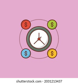 time Vector illustration on a transparent background. Premium quality symbols. Vector Line Flat color  icon for concept and graphic design.