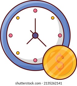 ilustración del vector de tiempo en un fondo transparente. Símbolos de calidad superior. Iconos planos de línea vectorial para el diseño de conceptos y gráficos. 