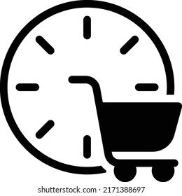 Zeit-Vektorgrafik auf transparentem Hintergrund. Hochwertige Symbole. Glyphen Vektorsymbole für Konzept und Grafikdesign.