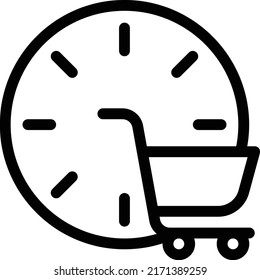 Zeit-Vektorgrafik auf transparentem Hintergrund. Hochwertige Symbole. Dünne Vektorsymbole für Konzept und Grafikdesign. 
