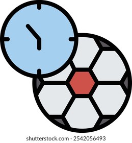 Time Vector Line Filled Icon Design