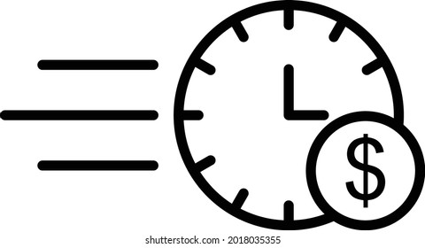 Time Vector Line Icon Design
