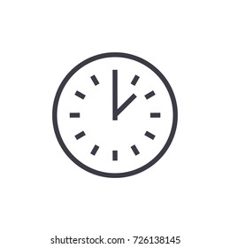 time vector line icon, sign, illustration on background, editable strokes