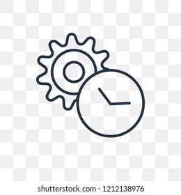 Time vector outline icon isolated on transparent background, high quality linear Time transparency concept can be used web and mobile