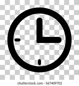 Time vector pictogram. Illustration style is flat iconic black symbol on a transparent background.
