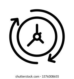 time vector thin line icon 