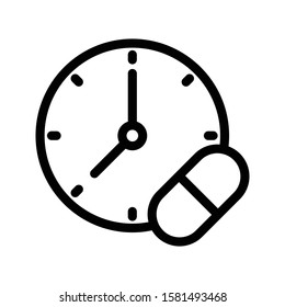 time vector thin line icon 