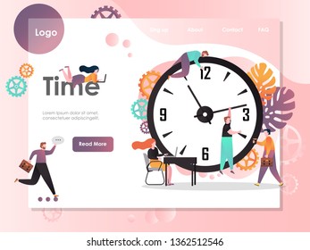 Time vector website template, web page and landing page design for website and mobile site development. Effective time management, deadline concept.