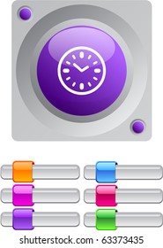 Time vibrant round button with additional buttons.
