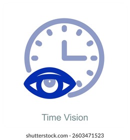 Time Vision and clock icon concept
