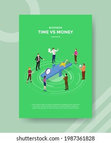 time vs money concept for template banner and flyer with isometric style