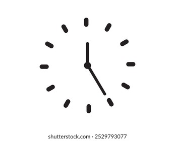 Vector de arte de contorno de diseño de reloj de pared de tiempo