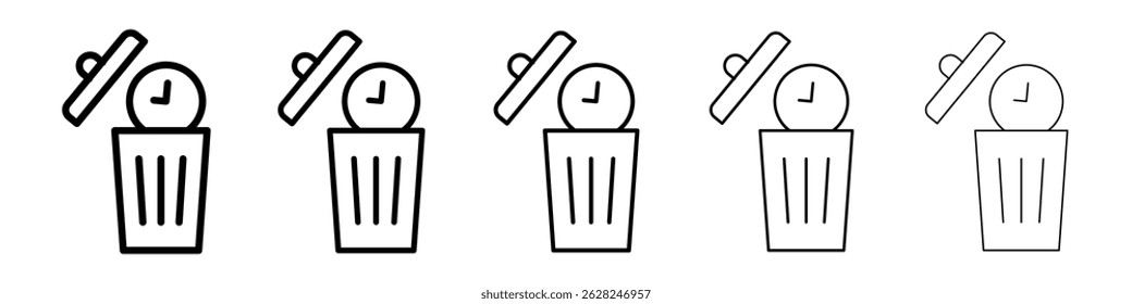 Time waste icon in black. Vector illustration for graphic design