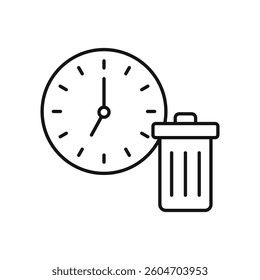 Time waste icon isolated. simple vector icon on white background