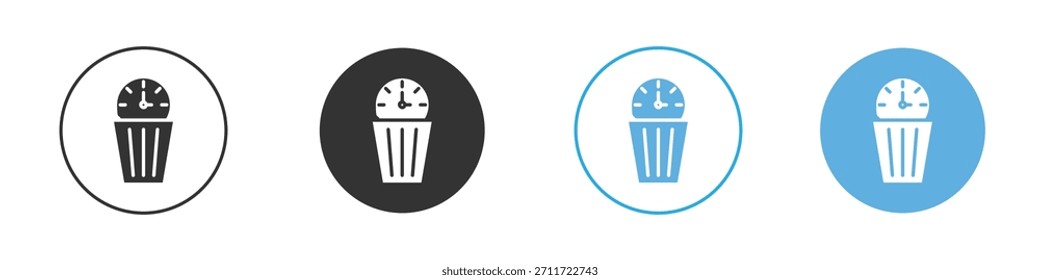 Conjunto de diseño de Plantilla de logotipo de icono de desperdicio de tiempo
