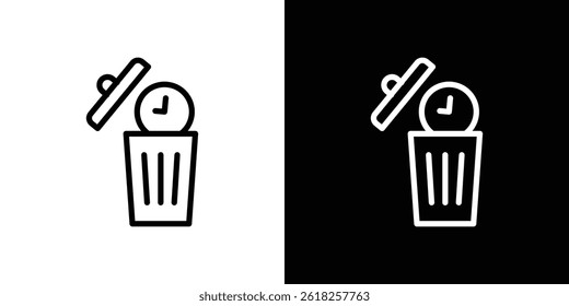 Time waste icon shape graphic simple plain clipart symbol. thin line outline art