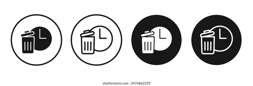 Time waste line vector icon set.