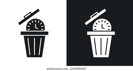 Time waste thin icon collection.