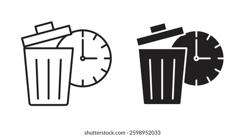 Time waste vector line icon illustration collection.
