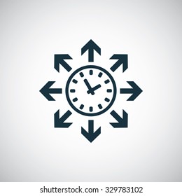time watch arrows icon, on white background
