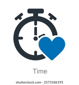 Time and watch icon concept