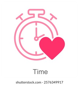 Time and watch icon concept