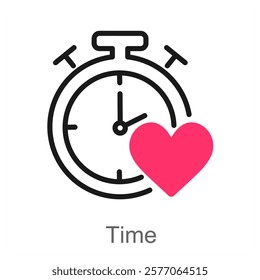 Time and watch icon concept
