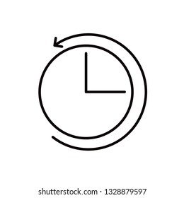 Time watch icon flat designed black and white vector graphic